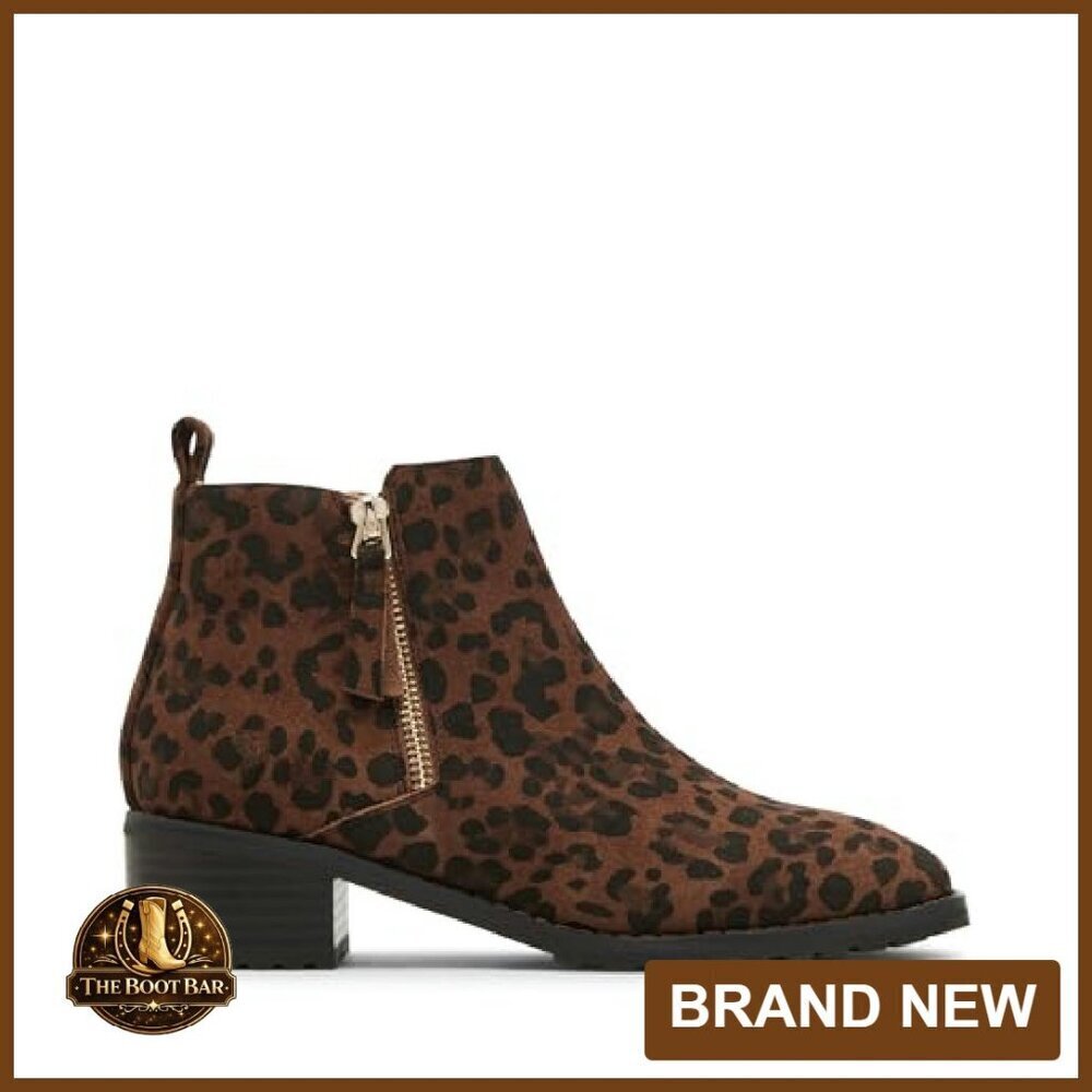 Waterproof Suede Ankle Boots with 1.75" Stacked Heel, Square Toe - Picture 7 of 8